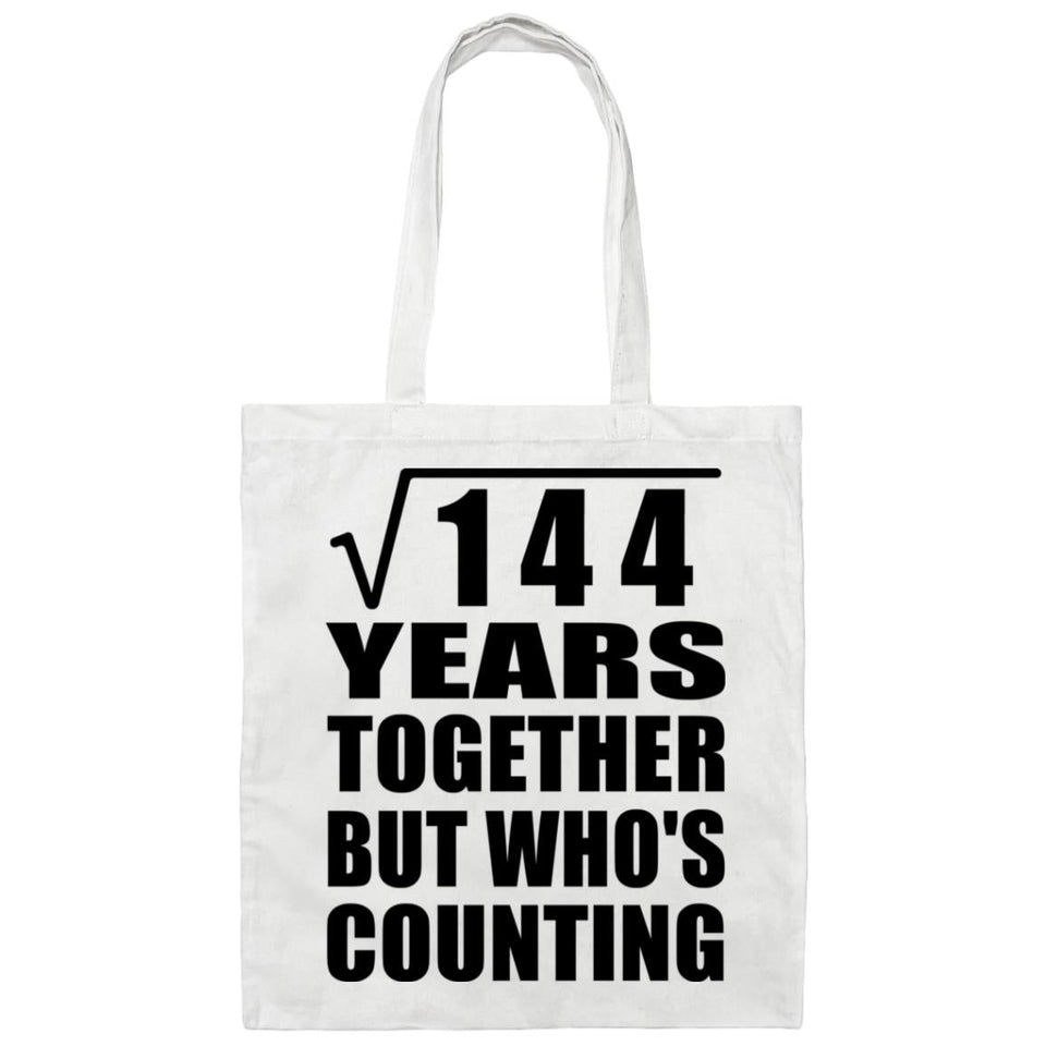 12th Anniversary Square Root of 144 Years Who's Counting - Tote Bag White