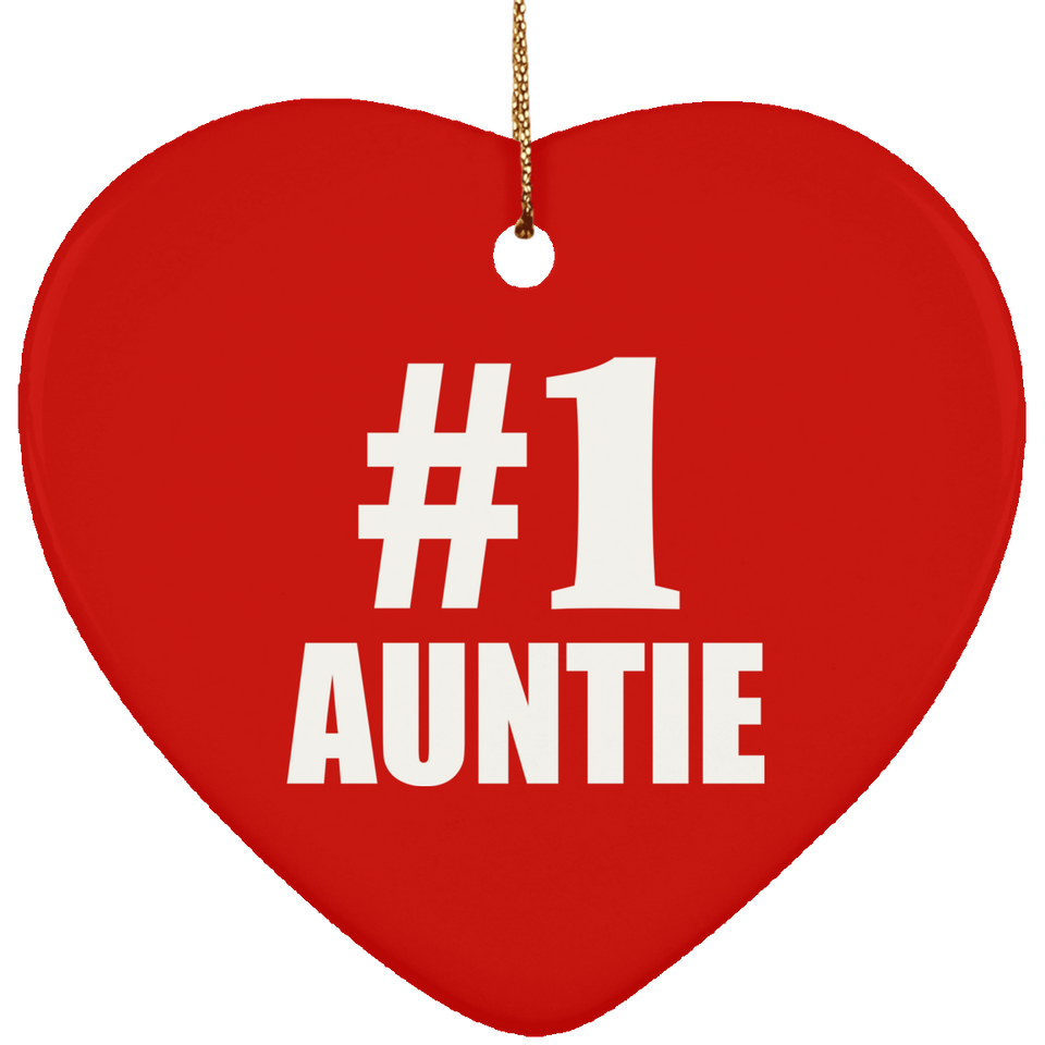 Number One #1 Auntie - Heart Ornament