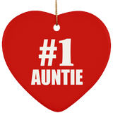 Number One #1 Auntie - Heart Ornament