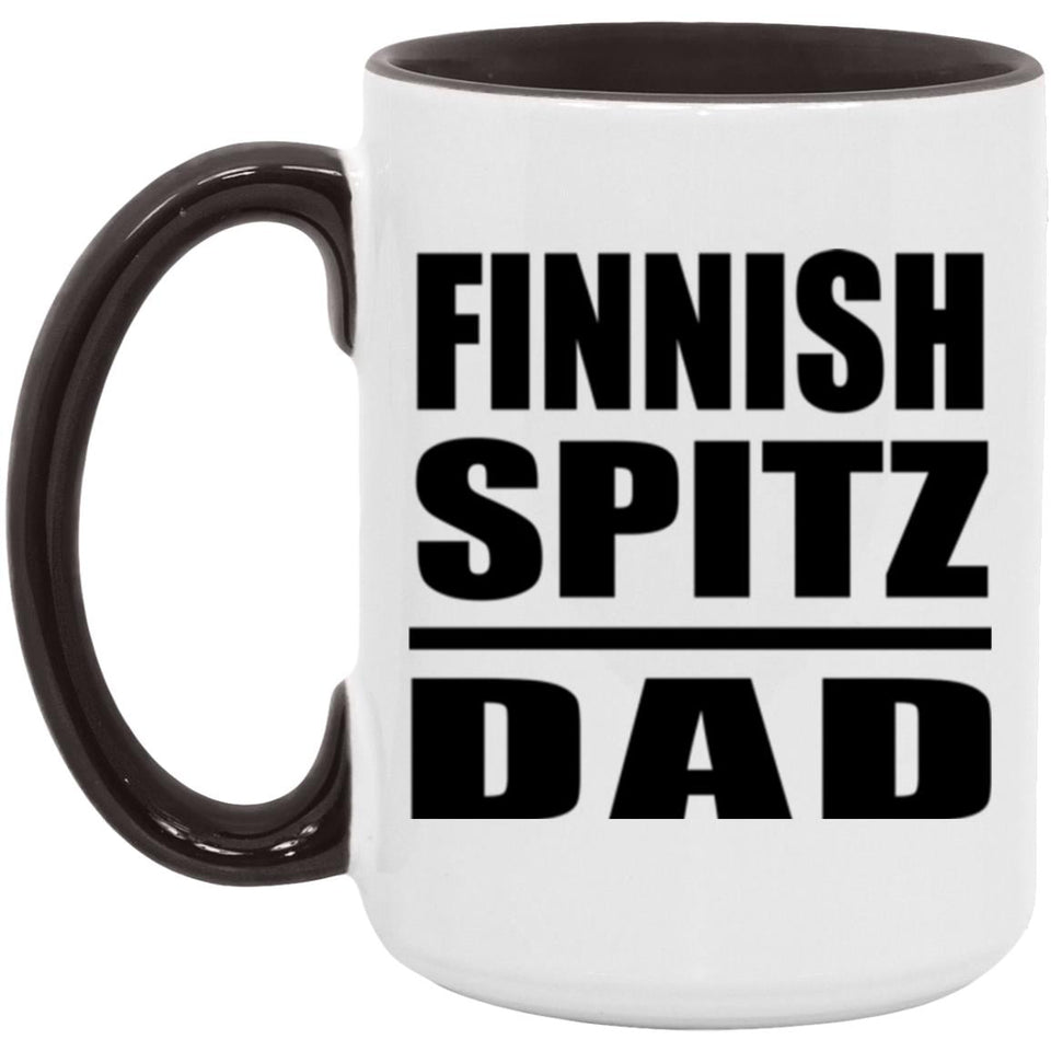 Finnish Spitz Dad - 15oz Accent Mug Black