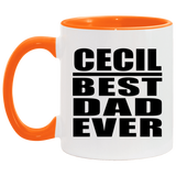 Cecil Best Dad Ever - 11oz Accent Mug Orange
