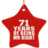 71st Anniversary 71 Years Of Being Mr Right - Star Ornament
