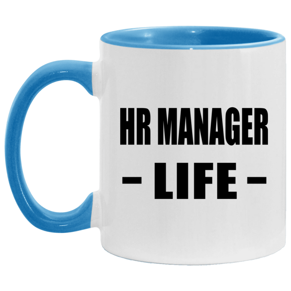 HR Manager Life - 11oz Accent Mug Blue