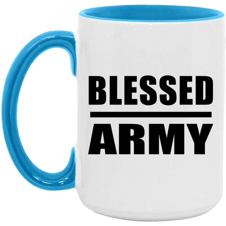 Blessed Army - 15oz Accent Mug Blue