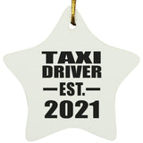 Taxi Driver Established EST. 2021 - Star Ornament