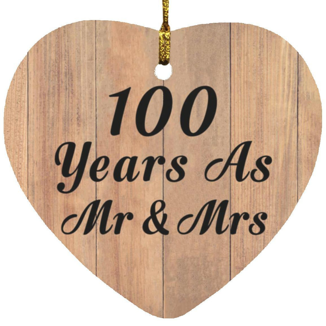 100 Years As Mr & Mrs - Heart Ornament C