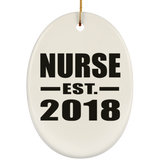 Nurse Established EST. 2018 - Oval Ornament