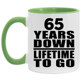 65th Anniversary 65 Years Down Lifetime To Go - 11oz Accent Mug Green
