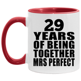 29th Anniversary 29 Years Of Being Mrs Perfect - 11oz Accent Mug Red