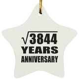 62nd Anniversary Square Root of 3844 Years Anniversary - Star Ornament