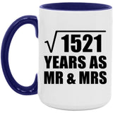 39th Anniversary Square Root of 1521 Years As Mr & Mrs - 15oz Accent Mug Purple