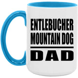 Entlebucher Mountain Dog Dad - 15oz Accent Mug Blue