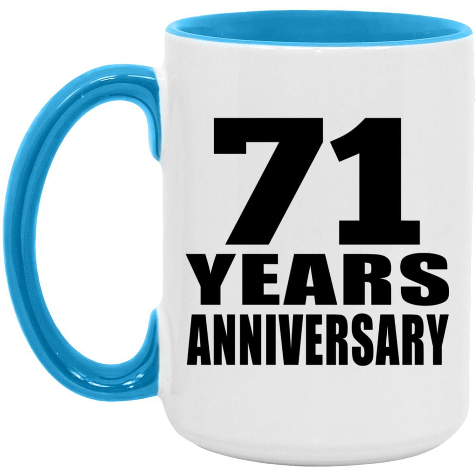 71st Anniversary 71 Years - 15oz Accent Mug Blue