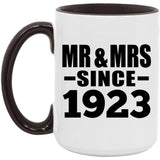 101st Anniversary Mr & Mrs Since 1923 - 15oz Accent Mug Black