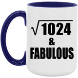 32nd Birthday Square Root of 1024 & Fabulous - 15oz Accent Mug Purple