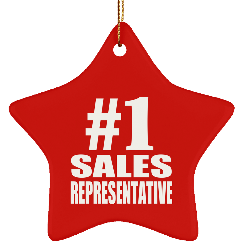 Number One #1 Sales Representative - Star Ornament