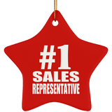 Number One #1 Sales Representative - Star Ornament