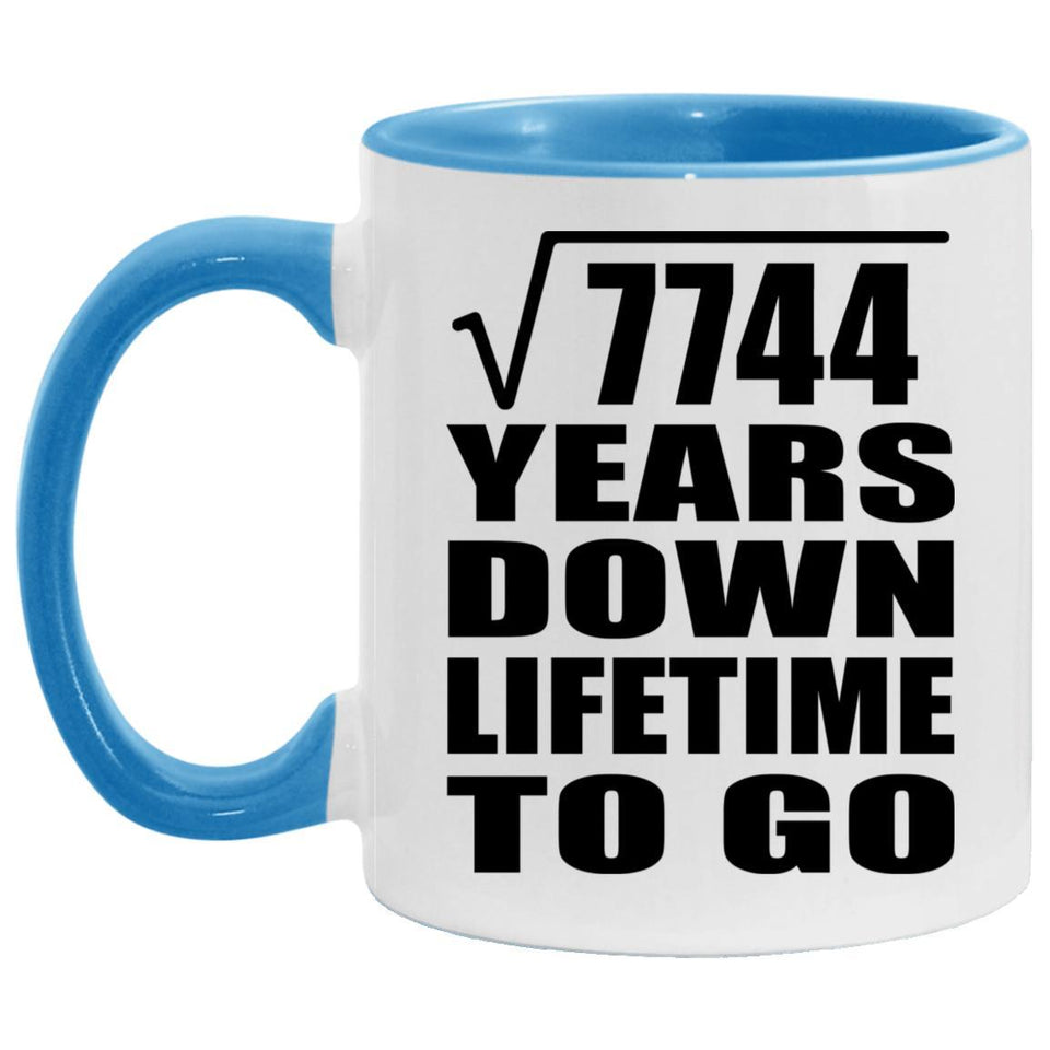 88th Anniversary Square Root of 7744 Years Lifetime To Go - 11oz Accent Mug Blue