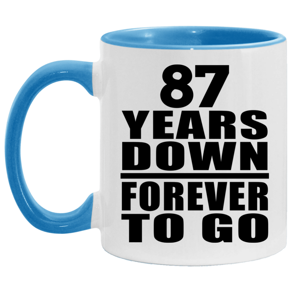 87th Anniversary 87 Years Down Forever to Go - 11oz Accent Mug Blue