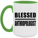 Blessed Anthropologist - 15oz Accent Mug Green