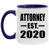 Attorney Established EST. 2020 - 11oz Accent Mug Purple