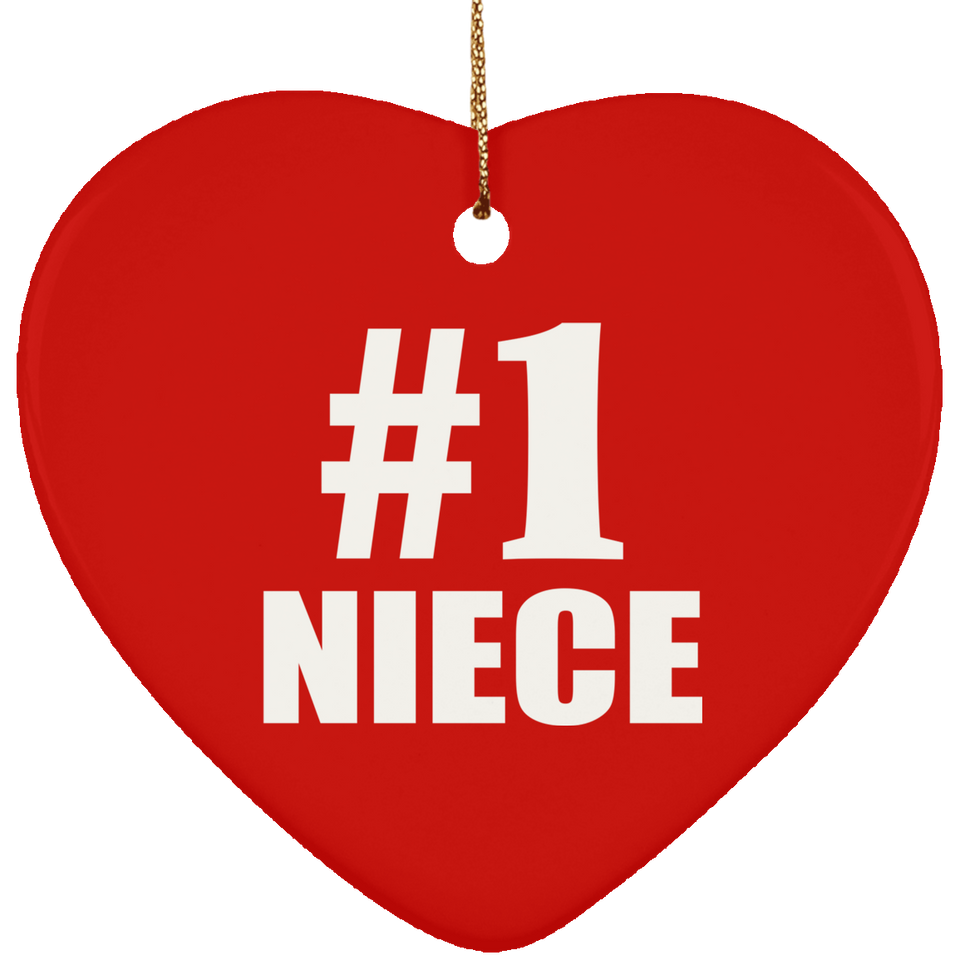 Number One #1 Niece - Heart Ornament