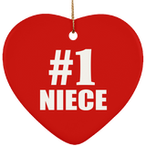 Number One #1 Niece - Heart Ornament