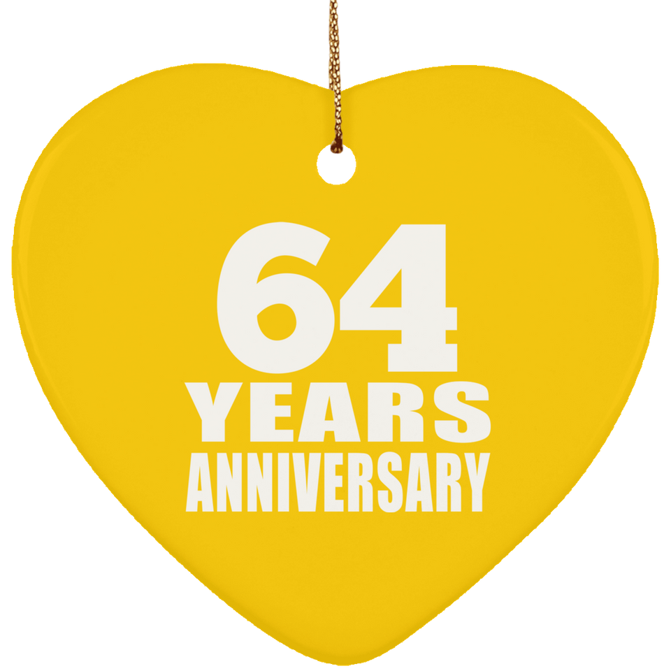 64th Anniversary 64 Years - Heart Ornament