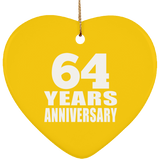 64th Anniversary 64 Years - Heart Ornament