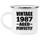 37th Birthday Vintage 1987 Aged Perfectly - 12oz Camping Mug