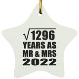 36th Anniversary Square Root of 1296 Years As Mr & Mrs 2022 - Star Ornament
