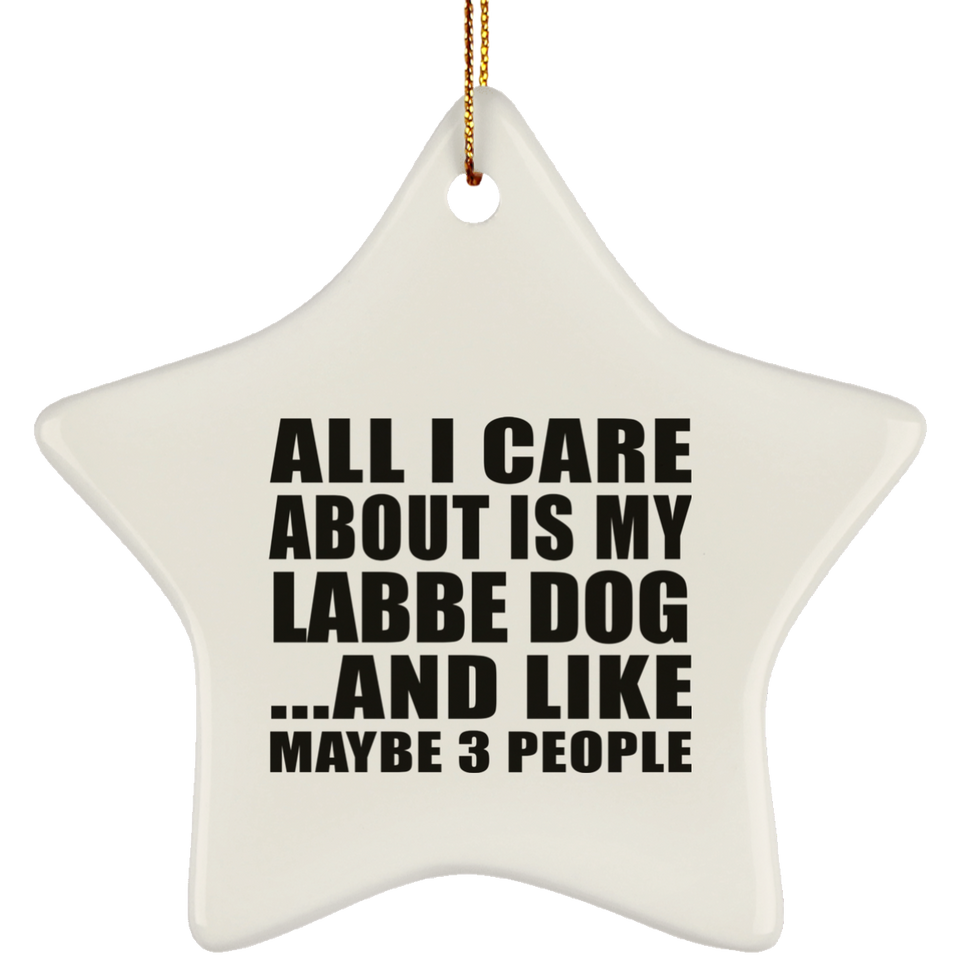 All I Care About Is My Labbe Dog - Star Ornament