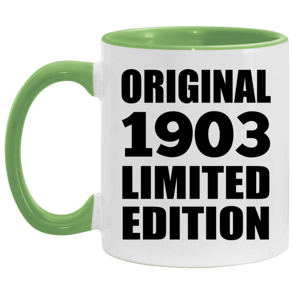 121st Birthday Original 1903 Limited Edition - 11oz Accent Mug Green