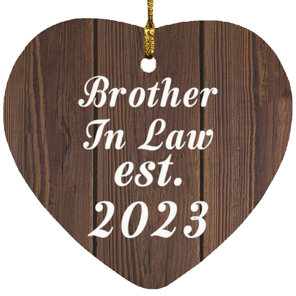 Brother In Law Established EST. 2023 - Heart Ornament D