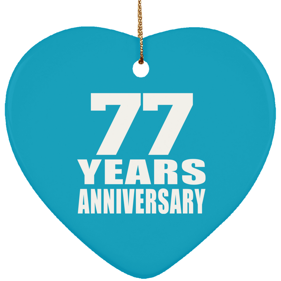 77th Anniversary 77 Years - Heart Ornament