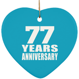 77th Anniversary 77 Years - Heart Ornament