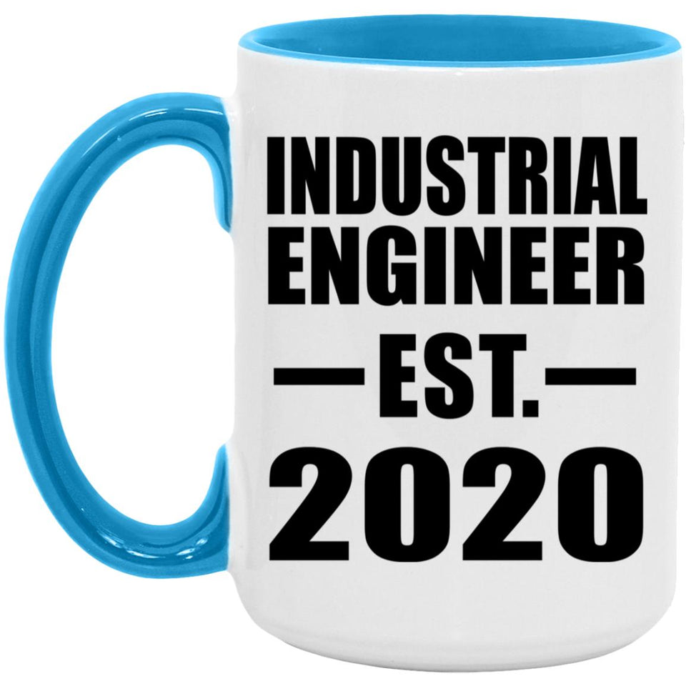 Industrial Engineer Established EST. 2020 - 15oz Accent Mug Blue