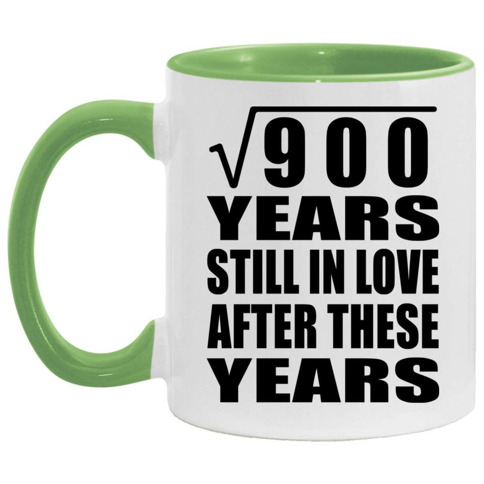 30th Anniversary Square Root of 900 Years Still In Love - 11oz Accent Mug Green