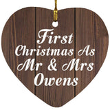 First Christmas As Mr & Mrs Owens - Heart Ornament D