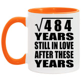 22nd Anniversary Square Root of 484 Years Still In Love - 11oz Accent Mug Orange