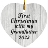 First Christmas With My Grandfather 2023 - Heart Ornament F