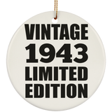 81st Birthday Vintage 1943 Limited Edition - Circle Ornament