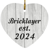 Bricklayer Established Est. 2024 - Heart Ornament F
