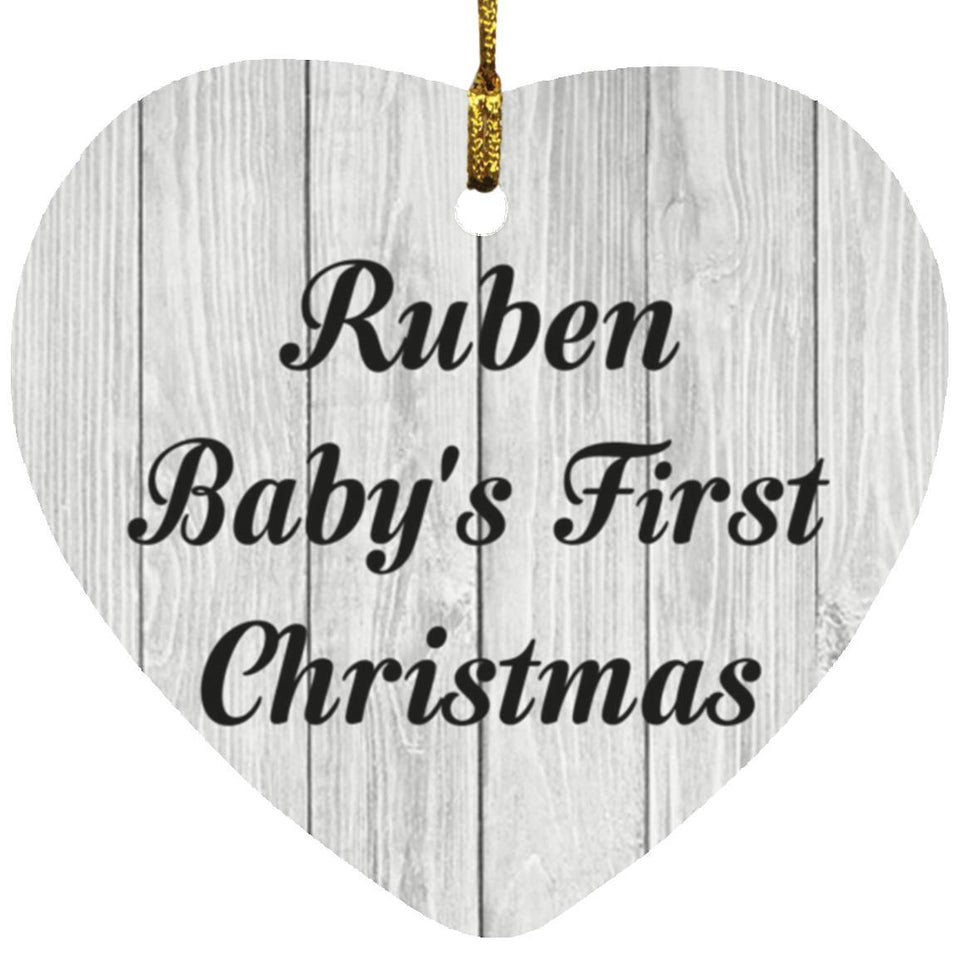 Ruben Baby's First Christmas - Heart Ornament F
