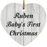 Ruben Baby's First Christmas - Heart Ornament F