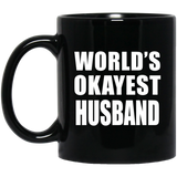 World's Okayest Husband - 11 Oz Coffee Mug Black