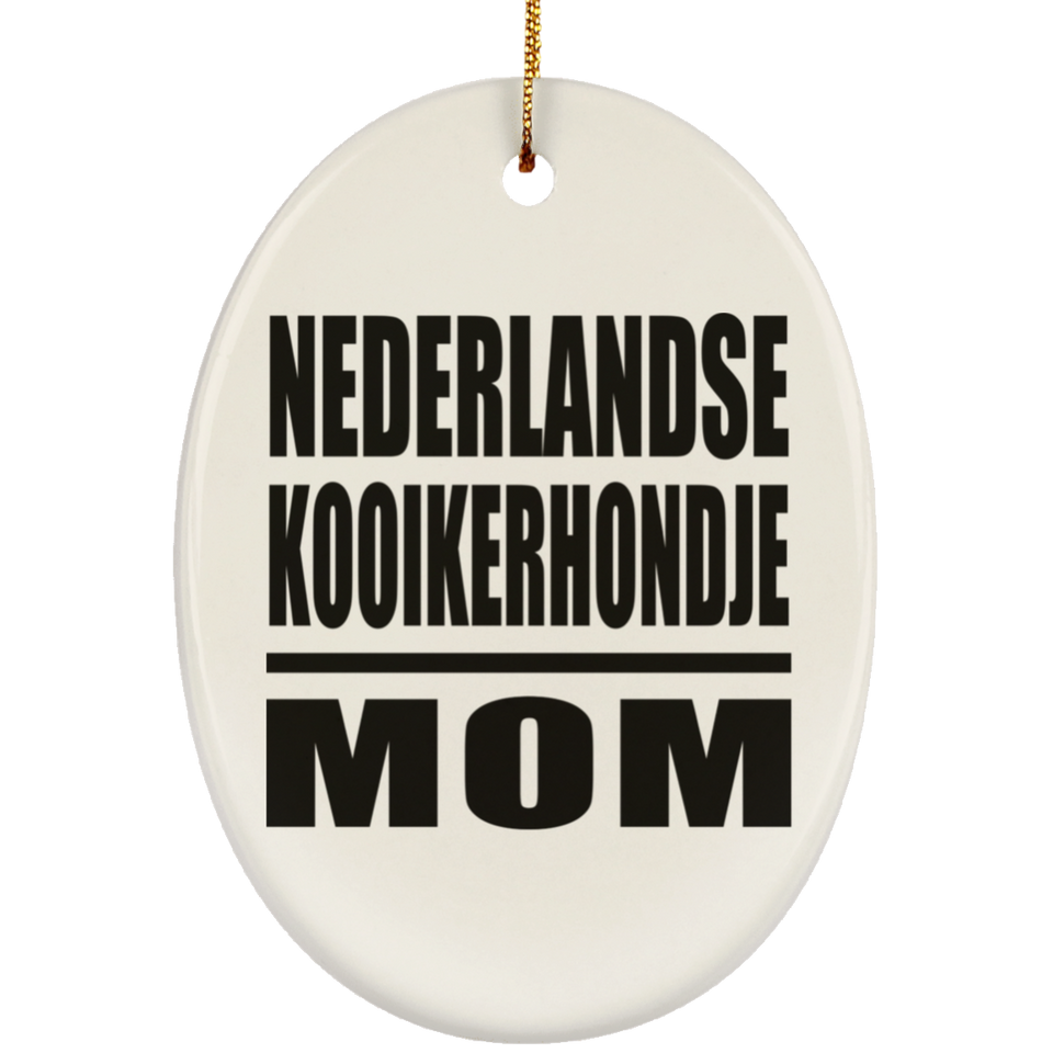 Nederlandse Kooikerhondje Mom - Oval Ornament