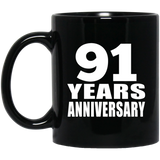 91st Anniversary 91 Years - 11 Oz Coffee Mug Black