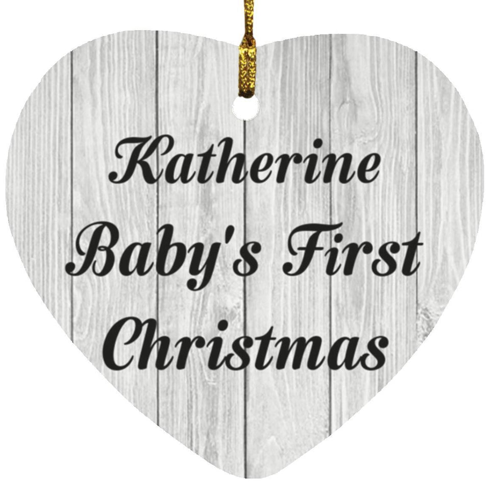 Katherine Baby's First Christmas - Heart Ornament F