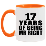17th Anniversary 17 Years Of Being Mr Right - 11oz Accent Mug Orange